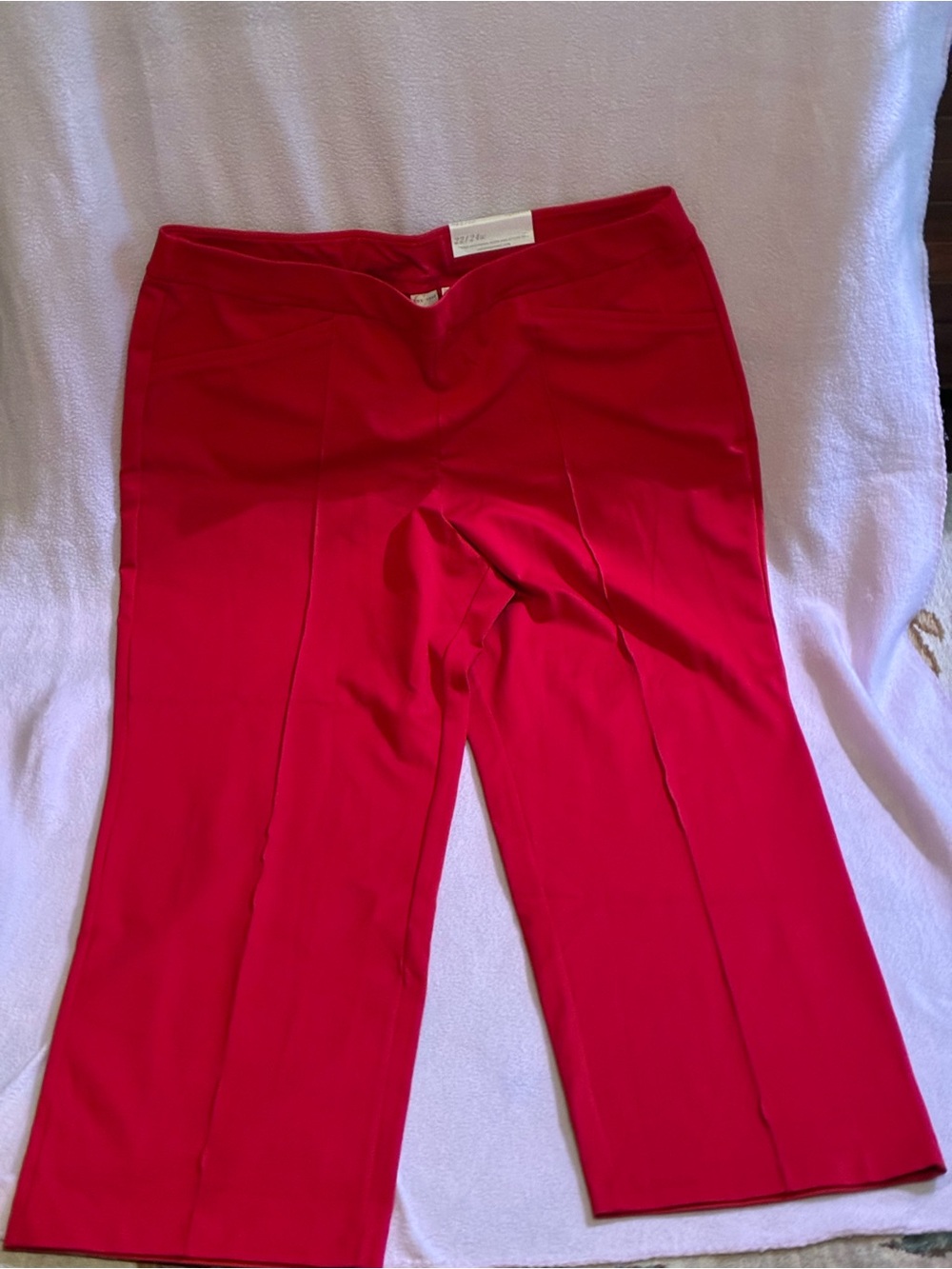 Women's Plus Size 22/24 Red Pull-On Straight
Leg Pants Stretch Casual Dressy